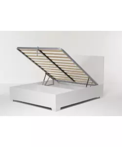 LETTO MATRIMONIALE CONTENITORE CON PIEDINI "HI BOX" BIANCO 160X190 CM